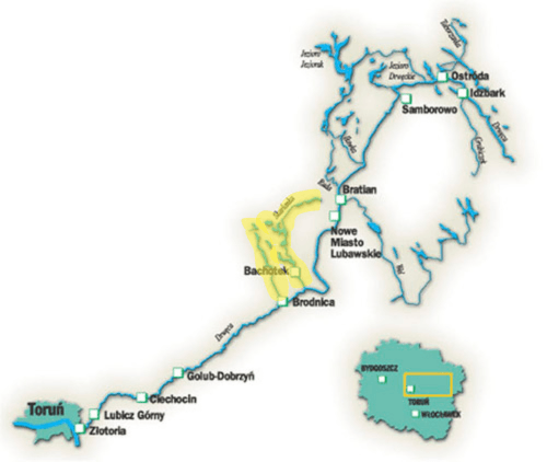 Pojezierze Brodnickie Skarlanka – trasa kajakowa